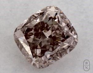 This cushion modified cut 0.41 carat Fancy Brown Pink color si2 clarity has a diamond grading report from GIA
